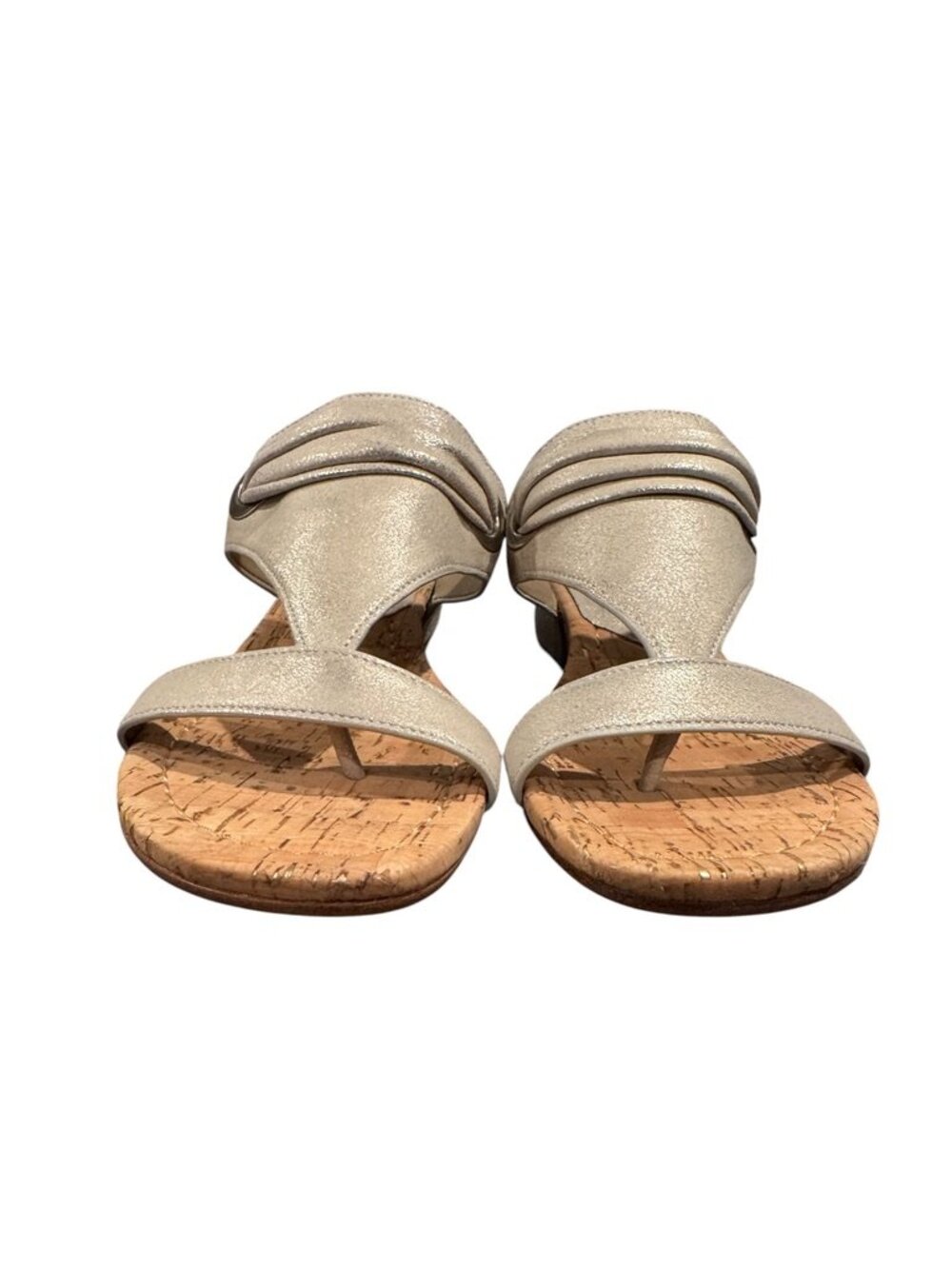 Donald J Pliner Dionne Cork Wedge Slide Sandals Metallic Leather Women’s 10 - Picture 7 of 10